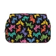 thumbnail image 2 of Kdxio Colorful Geometric Dog for Double Compartment Pen Case Oxford Organizer with Zipper Pockets for Students Artists, 2 of 7