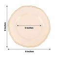 thumbnail image 4 of Balsa Circle 10 Nude Round 9" Disposable Plastic Dinner Plates Gold Scalloped Trim Party Events Tableware Decorations, 4 of 8