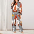 thumbnail image 2 of Saiise Hello Fall Gnomes Print Women Soft Pajama Sets,Long Sleeve Sleepwear Button Up 2-Piece Pjs Lounge Sets-Medium, 2 of 7