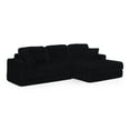 thumbnail image 5 of Right sofa seat,L shape Modular Sectional Sofa, Compressed Sectional Sofa Modern Minimalist Style Corduroy Couch,Unfold into a bed, Bedroom, Comfy Compressed Sofa Couch Space-Efficient Design (Black), 5 of 12