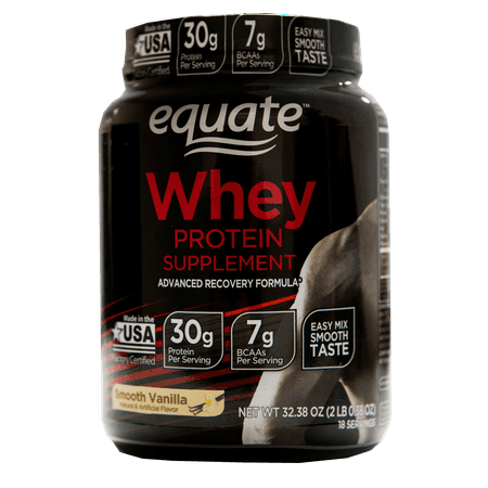 Equate Smooth Vanilla Whey Protein Supplement, 32.38