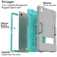 thumbnail image 3 of Decase Cute Tablet Case for Samsung Galaxy Tab A8 10.5 2022 tablet SM-X200/X205, Rugged 3 Layer Protection Shockproof Tablet Cover with Built-in Stand,Gray+Mint, 3 of 8