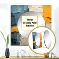 thumbnail image 3 of Designart "Quilted Paper II" Abstract Square Mirror Wall Decor Transitional - Large Yellow Square Bathroom Mirror - Square Printed Wall Mirror Art, 3 of 5