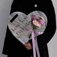 thumbnail image 4 of Valentine's Day Handheld Flower Wrapping Box, Heart Shaped Flower Tote,Floral Boxes for Valentine's Day Mother's Day,Flower Card Single Flower Bouquet Gift Box Wedding Anniversary Party Gifts, 4 of 7