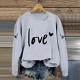 thumbnail image 4 of Women Valentine's Day Sweatshirt Love Heart Graphic Pullover Round Neck Long Sleeve Shirts Valentines Gifts Lover Loose Fit Tops Outfit Clothes, 4 of 5