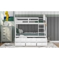 thumbnail image 5 of Tcbosik Twin Over Twin Wood Bunk Bed With Trundle And Drawers,White, 5 of 9