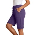 thumbnail image 2 of CHEEREAM Sweat Shorts for Womens Athletic Lounge Elastic Waisted Bottom Workout Sports Above KneePockets Shorts, 2 of 5