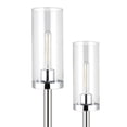 thumbnail image 6 of Evelyn&Zoe Basso 2-Light Torchiere Floor Lamp with Glass Shade in Polished Nickel/Clear, 6 of 10