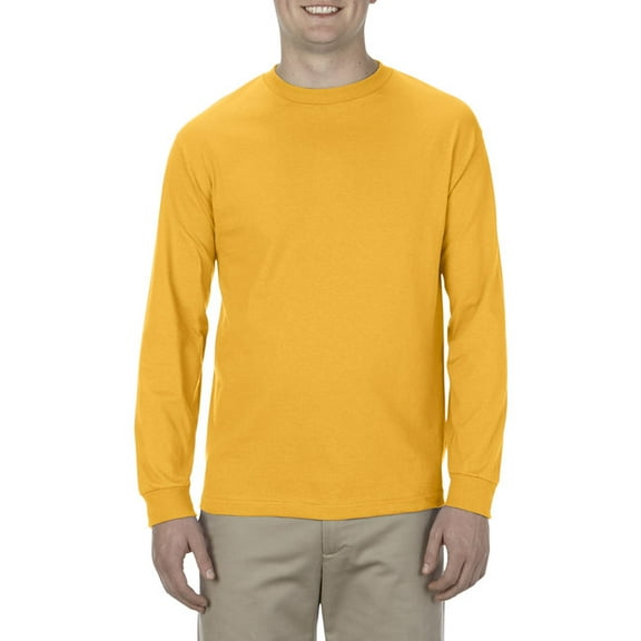 American Apparel - Unisex Heavyweight Cotton Long Sleeve Tee - 1304 - Gold - Size: L