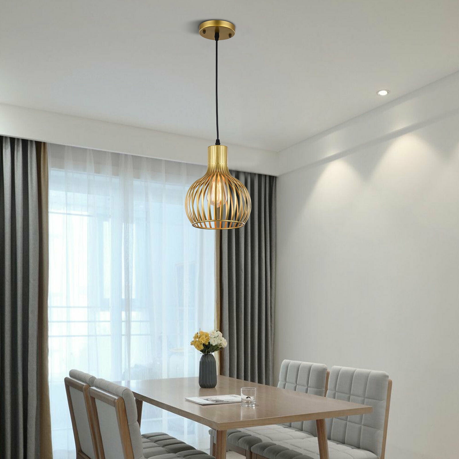 Miumaeov Hollow-Carved Hanging Lamp Chandelier Brass Ceiling Pendant Lights