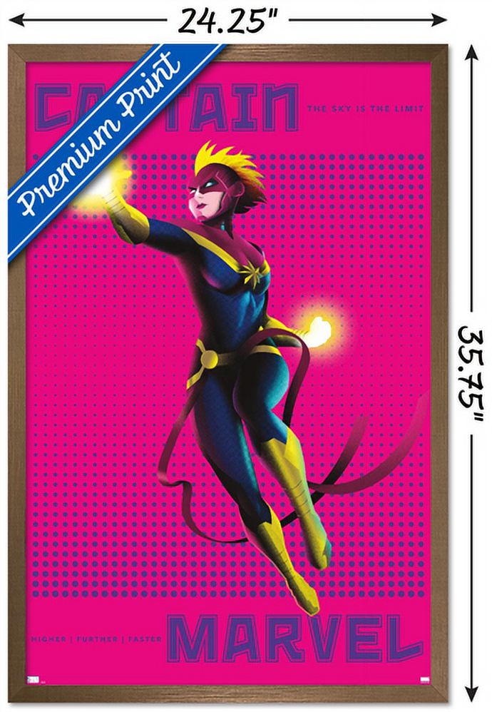 Marvel Shape of a Hero - Captain Marvel Wall Poster, 22.375" x 34", Framed