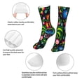thumbnail image 3 of Uemuo Roosters and Flowers for 16in Socks, Cotton Socks Sports Socks Knee High Socks Comfortable Socks For Men, Women, 3 of 7