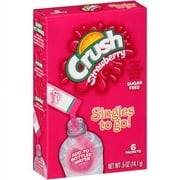 Crush Singles To Go! Sugar-Free Low Calorie Strawberry Drink Mix, 0.5 Oz., 6 Count