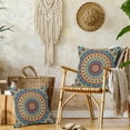 thumbnail image 6 of Boho Mandala Floral Pillow Covers 20X20 Inch Set of 2 Navy Blue Orange Abstract Flower Decorative Pillow Cases Colorful Retro Ethnic Cotton Linen Cushion Case Home Decor for Sofa Couch Porch Outdoor, 6 of 6