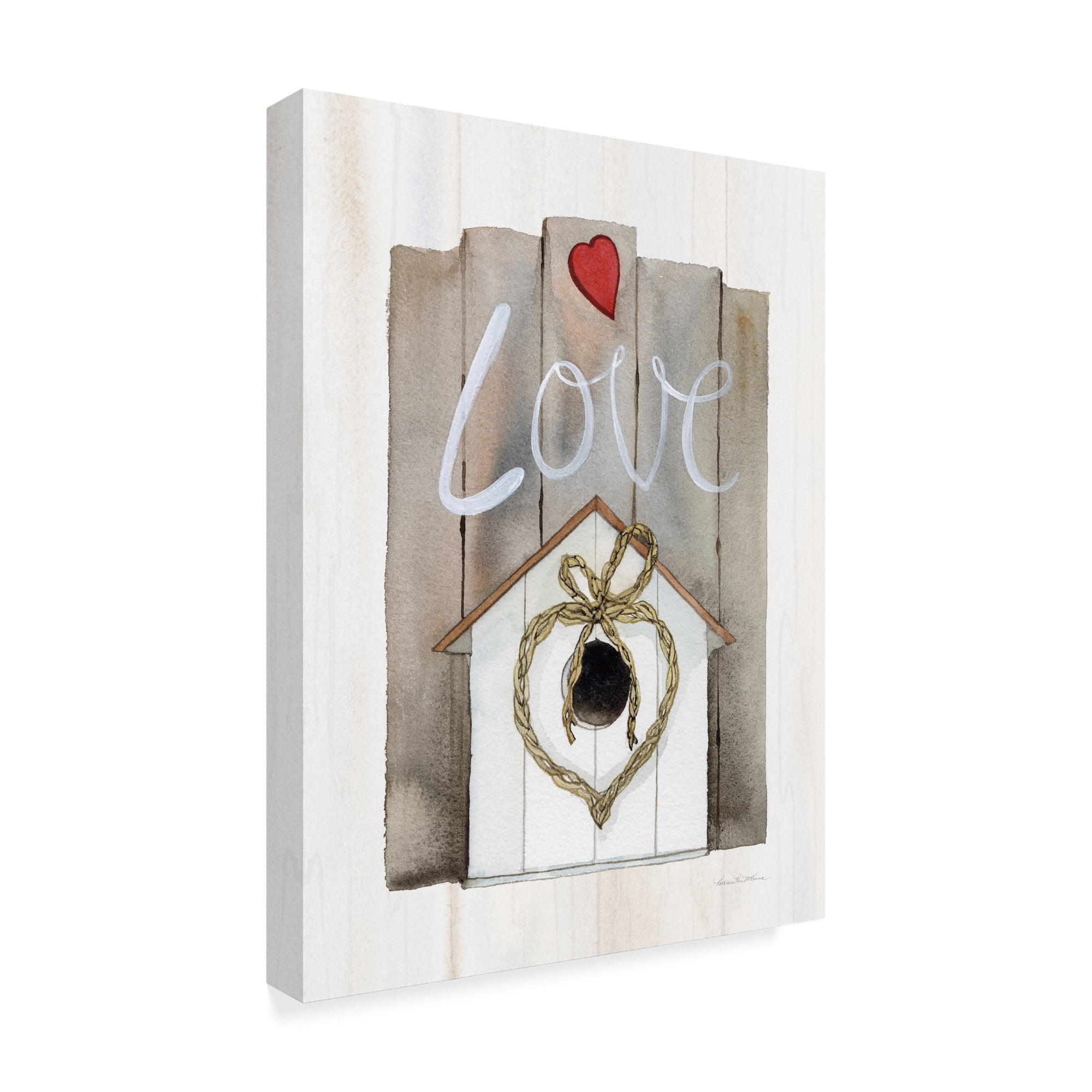 Trademark Fine Art 'Rustic Valentine Birdhouse' Canvas Art by Kathleen Parr McKenna