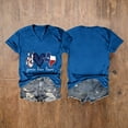 thumbnail image 5 of Tnhcen Women's Peace Love Texas 4th of July V-Neck T-Shirt, Patriotic Graphic Print Short Sleeve Loose Fit Blouse, Holiday Party Casual Top, Sizes S-5XL, 5 of 7