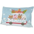 thumbnail image 6 of Christmas Animals in Bus Velvet Oblong Lumbar Plush Throw Pillow Cover/Shams Cushion Case 20x30in Decorative Invisible Zipper Design for Couch Sofa Pillowcase Only, 6 of 7