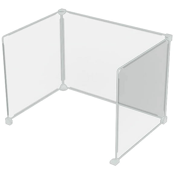 3-Pack Transparent Desk Sneeze Guard Screens, Plastic Partition Dividers for Office, Student, Desktop