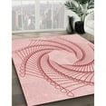 thumbnail image 3 of Ahgly Company Tapis Rond Lavable en Machine Intérieur Transitionnel Rose Gomme à Bulles Rose, 8 Pieds Rond, 3 of 7