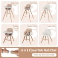 thumbnail image 5 of Babyjoy 6 in 1 Convertible Wooden High Chair Toddler Feeding Chair with Cushion Light Brown, 5 of 8