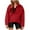 Red a2, variant on UQJfacai Womens Fuzzy Fleece Pullover Color Block Sherpa Sweatshirt Long Sleeve Button Down Sweater Winter Fleece Jacket with Pockets