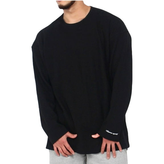 Raeneomay Long Sleeve Shirts for Men Bar Texture Solid Color Casual Fitness Sport Permeability Round Neck Long Sleeve Top