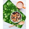 thumbnail image 3 of St. Patrick's Day Kitchen Dish Towels for Drying Dishes Set of 2, Spring Shamrock Leaves Polka Dots Dark Green Waffle Weave Microfiber Hand Tea Bathroom Towels Quick Dry & Absorbent Towel 12x12, 3 of 7