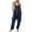 Blue, variant on Women's Jumpsuits Casual Loose Sleeveless V Neck Jumpsuits Spaghetti Strap Stretchy Wide Leg Rompers with Pockets