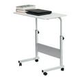 thumbnail image 4 of Small Table with Wheels, P2 15MM Chipboard Steel Tray Table, Adjustable Desk, Portable 360 Degree Rotation Rolling Desk Supports Up to 30 lbs for Drawing, Writing, Drafting, or Doing Homework, Q2787, 4 of 7