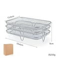 thumbnail image 3 of Stainless Steel Air Fryer Racks - 3 Stackable, Mesh Design, for Even Heating - Increases Cooking Space and Efficiency, 3 of 7