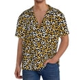 thumbnail image 3 of Vsdgher Leopard Print Men's Wrinkle Free Untucked Cuban Shirt Business Casual Button Down Shirts Short Sleeve Shirt, 3 of 7