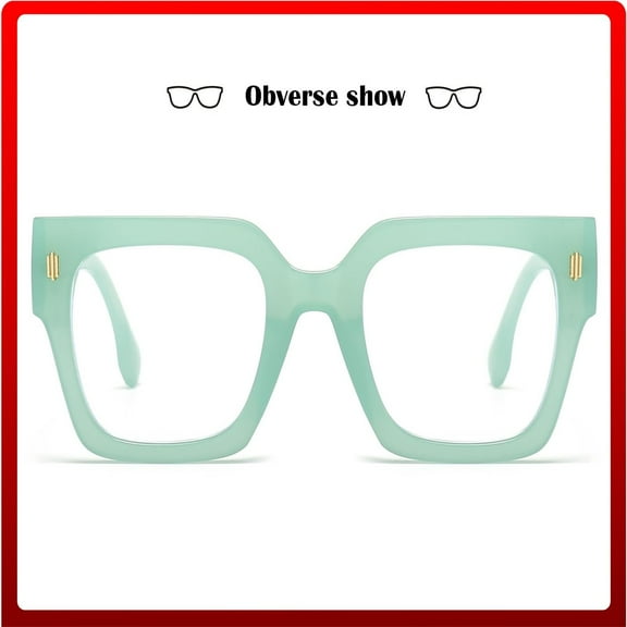 Oversized Blue Light Blocking Glasses for Men and Women | Fashion Big Square Frame Computer Eyeglasses