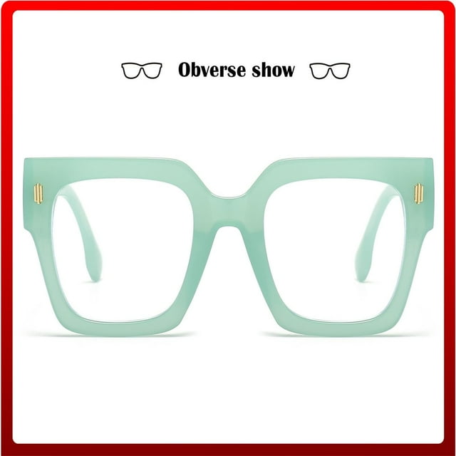 Glasses - Fashion Oversized Blue Light Blocking Eyewear for Women and Men with Large Square Frame for Computer Use