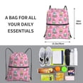 thumbnail image 2 of Naloa pink Holiday Joy Drawstring Backpack String Bag Cinch Water Resistant for Gym Shopping Sport Yoga, 2 of 6