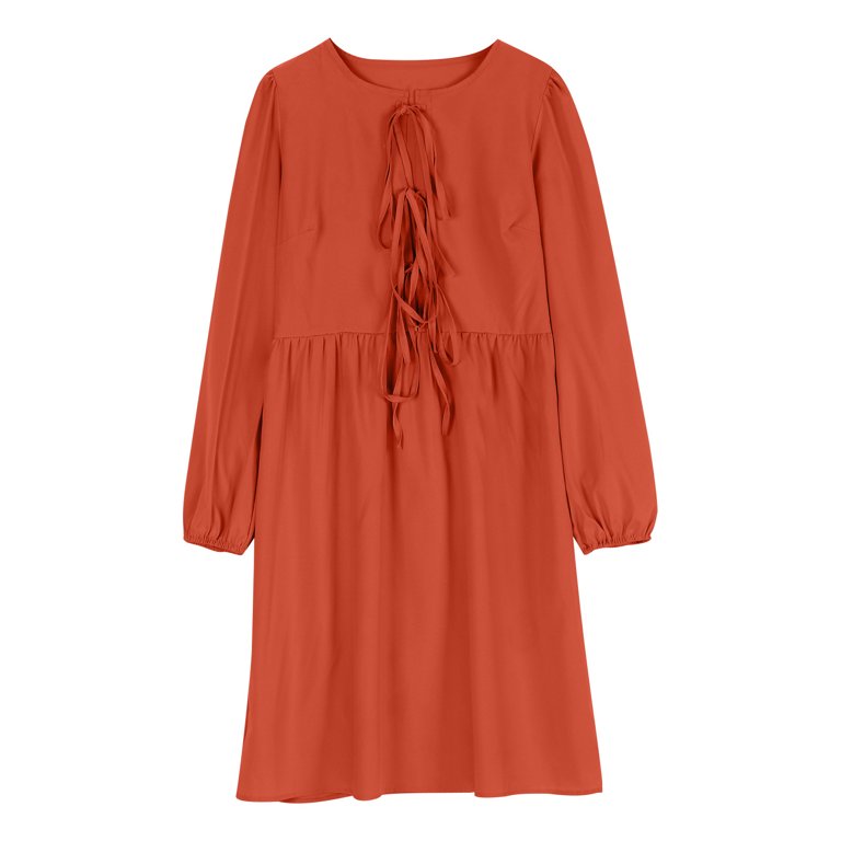 bow tie peplum dress Ruffle Off White Peplum Dress - Scarf Tie