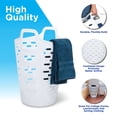 thumbnail image 3 of Clorox Cesta flexible para la colada – Cesta alta de plástico para ropa, dormitorio y almacenamiento – Papelera redonda portátil con asas de transporte, 2 bushel, color blanco, 3 of 5