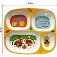 thumbnail image 6 of 4E's Novelty Set of 4 Fall Thanksgiving Melamine Dinnerware Sets for Kids – Autumn Kids Plates With Dividers, BPA-Free Reusable  Kids Sectioned Plates, 6 of 8