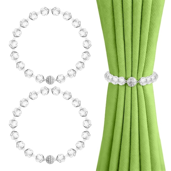 Magnetic Curtain Tiebacks, 2026 New Elegant Pearl Decorative Tie Backs, Crystal Curtain Clips Buckle Window Curtain Holdbacks for Home Draperies Decoration (Pearl 2pcs)