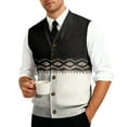 thumbnail image 4 of Men's Sweater Vest Dress Knit V Neck Button Sleeveless Casual Cardigan Sweaters Black S, 4 of 7