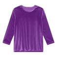 thumbnail image 4 of Women's Velvet Short Sleeve T-Shirt, Soft Crew Neck Casual Basic Top for Fall Winter Comfort Wear, 4 of 7