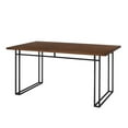 thumbnail image 1 of 60" Modern Veneer Table with Metal Legs - Walnut, 1 of 12