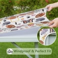 thumbnail image 6 of Colorful Rugby Game Items Pattern Square Fitted Tablecloth with Elastic Edge,Square Table Cover,Washable Elastic Table Cover for Home Kitchen Party Decor 36"x36", 6 of 6