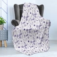 thumbnail image 4 of Nautical Soft Flannel Fleece Throw Blanket, Hand Drawn Boat Stars Flying Gulls Crescent Moon Shell Waves Kids Girls Pattern, Cozy Plush for Indoor and Outdoor Use, 70" x 90", Purple, by Ambesonne, 4 of 5