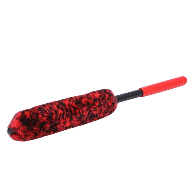 Cepillo de Mango Largo Flexible Jadeshay Cepillo de Limpieza de Cubo de Rueda de Coche Rojo A