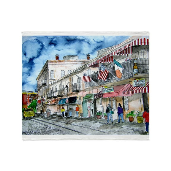 CafePress - Savannah River Street Painting Throw Blanket - Soft Fleece Throw Blanket, 50"x60" for All Ages