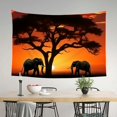 thumbnail image 3 of Shiartex Elephants Sunset Tree Tapestry Wall Hanging 100% Polyester Decorative Wall Decoration Bedroom Living Room Decor 60x40in, 3 of 7