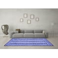 thumbnail image 3 of Ahgly Company Machine Washable Indoor Rectangle Oriental Blue Modern Area Rugs, 4' x 6', 3 of 4