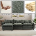 thumbnail image 4 of Gexpusm Convertible Sectional Sofa with Chaise, 112.59" Large Couch with Ottoman,3-Seat Sofa Sectional Couch Sets for Living Room, Apartment,Green, 4 of 6
