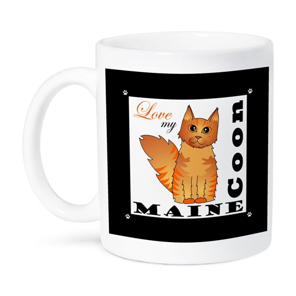 3dRose, Love My Maine Coon Cat - Red Tabby, 11oz Mug