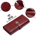 thumbnail image 3 of Womens Wallet Large Capacity Rfid Blocking Genuine Leather Trifold Wallet Ab_wine Red, 3 of 3